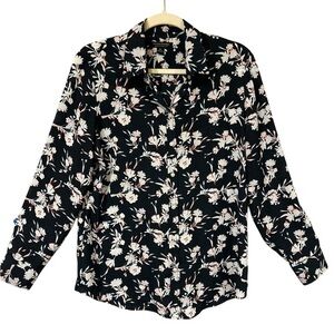 Banana Republic‎ Navy Blouse Floral Print Medium